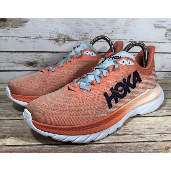 Hoka One One Mach 5 Running Shoes Womens Size 9 Athletic Jogging Peach Training - Picture 1 of 12